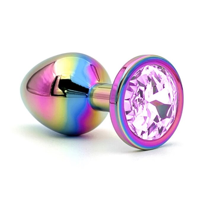 Dop Anal Metalic, Small, Multicolor, Piatra Roz Deschis, Guilty Toys 1 Dop Anal Metalic, Small, Multicolor, Piatra Roz Deschis, Guilty Toys