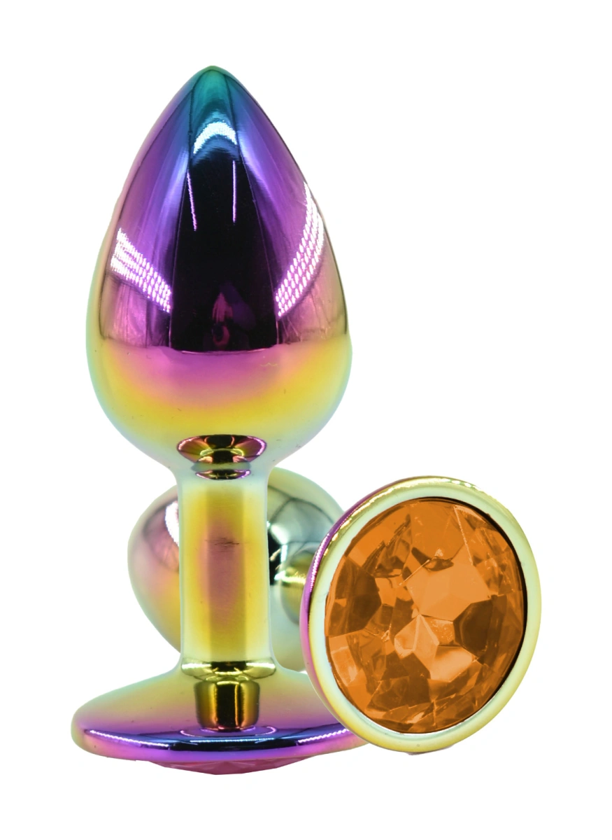 Dop Anal Metalic, Medium, Multicolor, Piatra Portocalie, Guilty Toys 1 Dop Anal Metalic, Medium, Multicolor, Piatra Portocalie, Guilty Toys