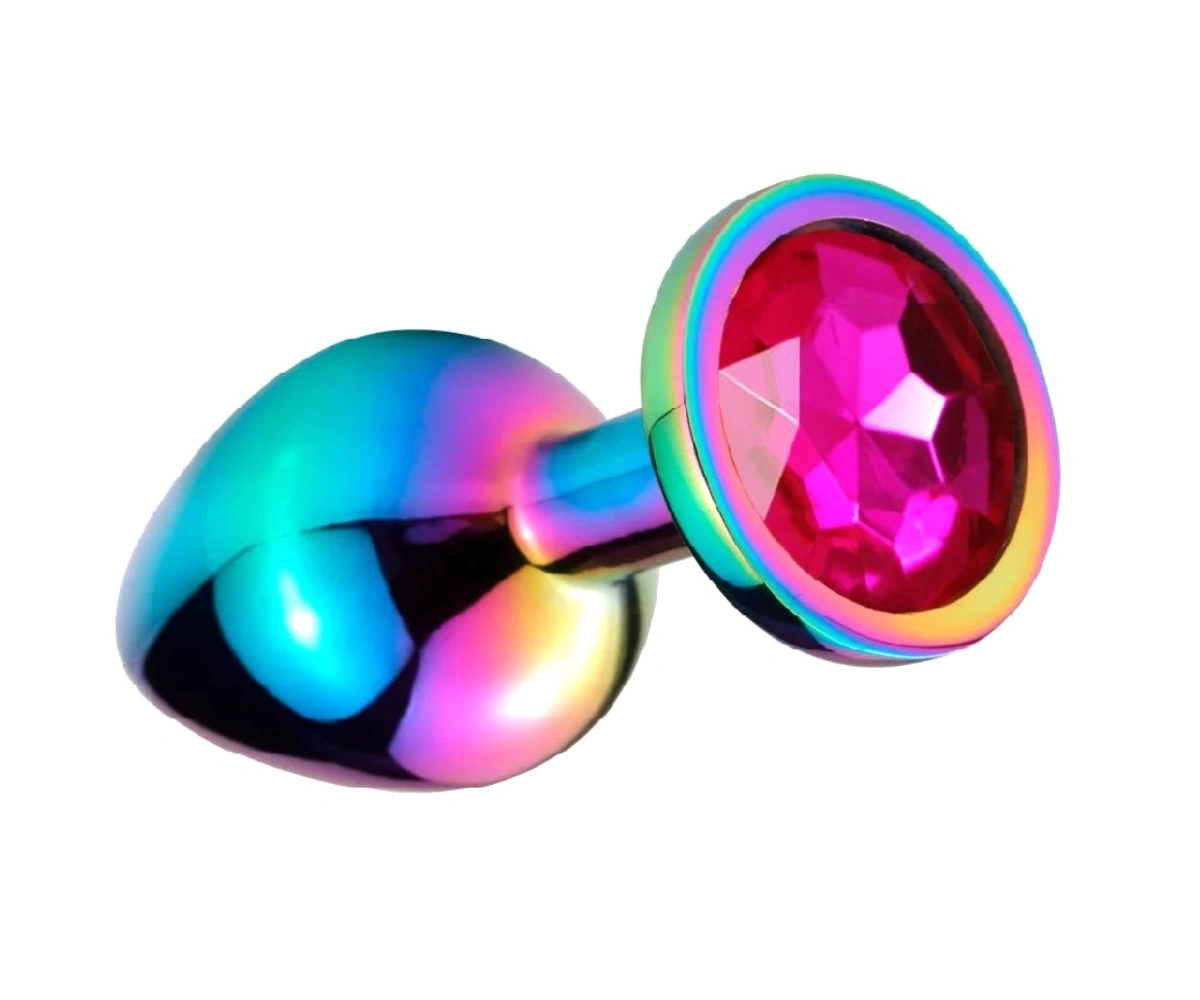 Dop Anal Metalic, Medium, Multicolor, Piatra Roz Inchis, Guilty Toys 1 Dop Anal Metalic, Medium, Multicolor, Piatra Roz Inchis, Guilty Toys