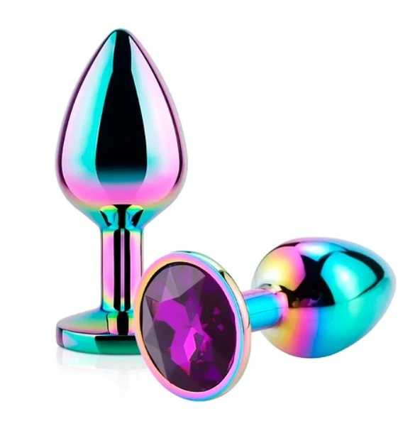 Dop Anal Metalic, Medium, Multicolor, Piatra Mov Inchis, Guilty Toys 1 Dop Anal Metalic, Medium, Multicolor, Piatra Mov Inchis, Guilty Toys