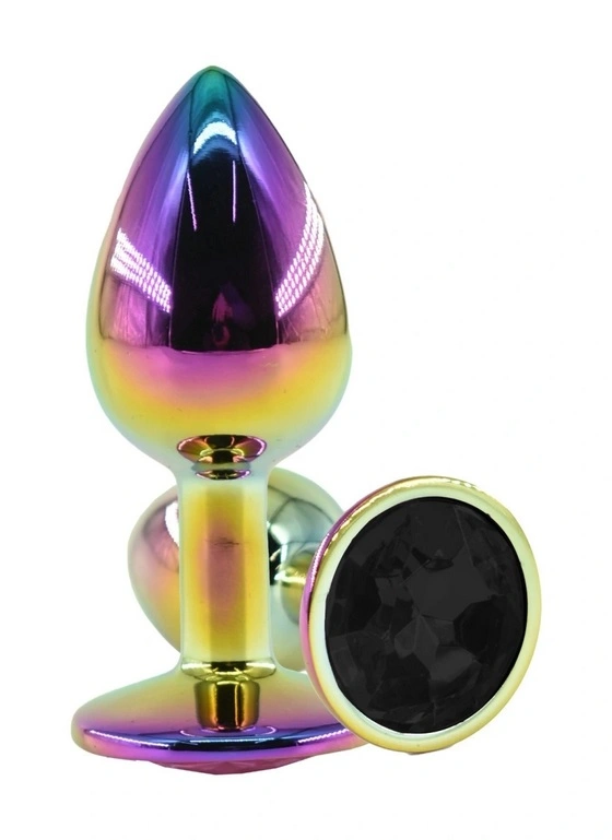 Dop Anal Metalic, Large, Multicolor, Piatra Negru, Guilty Toys 1 Dop Anal Metalic, Large, Multicolor, Piatra Negru, Guilty Toys