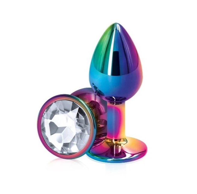 Dop Anal Metalic, Large, Multicolor, Piatra Transparenta, Guilty Toys 1 Dop Anal Metalic, Large, Multicolor, Piatra Transparenta, Guilty Toys