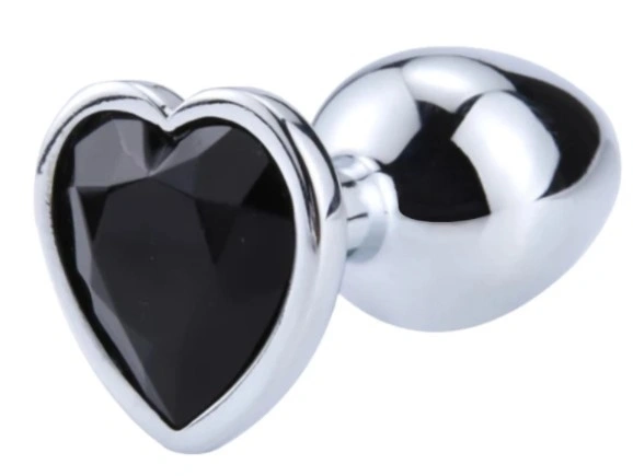 Dop Anal Hearty Buttplug, Large, Argintiu/Negru, Passion Labs 1 Dop Anal Hearty Buttplug, Large, Argintiu/Negru, Passion Labs
