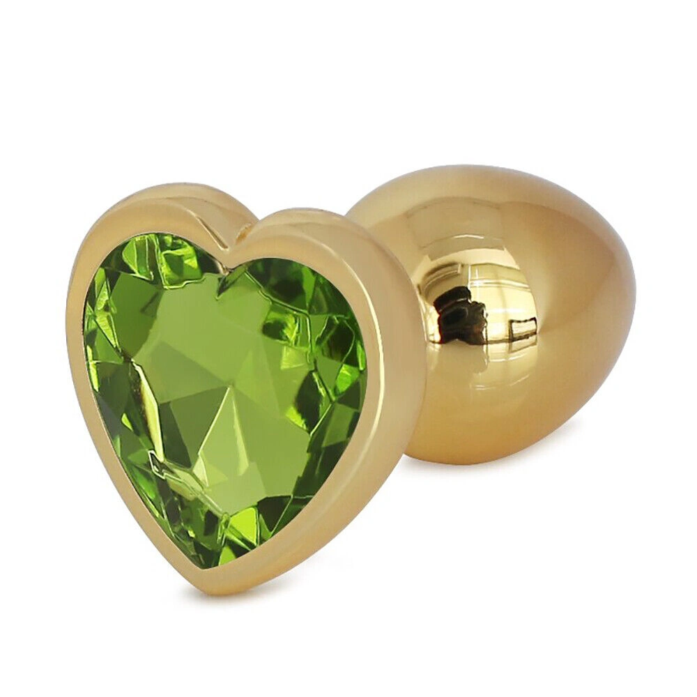 Dop Anal Hearty Buttplug, Large, Auriu/Verde Deschis, Passion Labs 1 Dop Anal Hearty Buttplug, Large, Auriu/Verde Deschis, Passion Labs