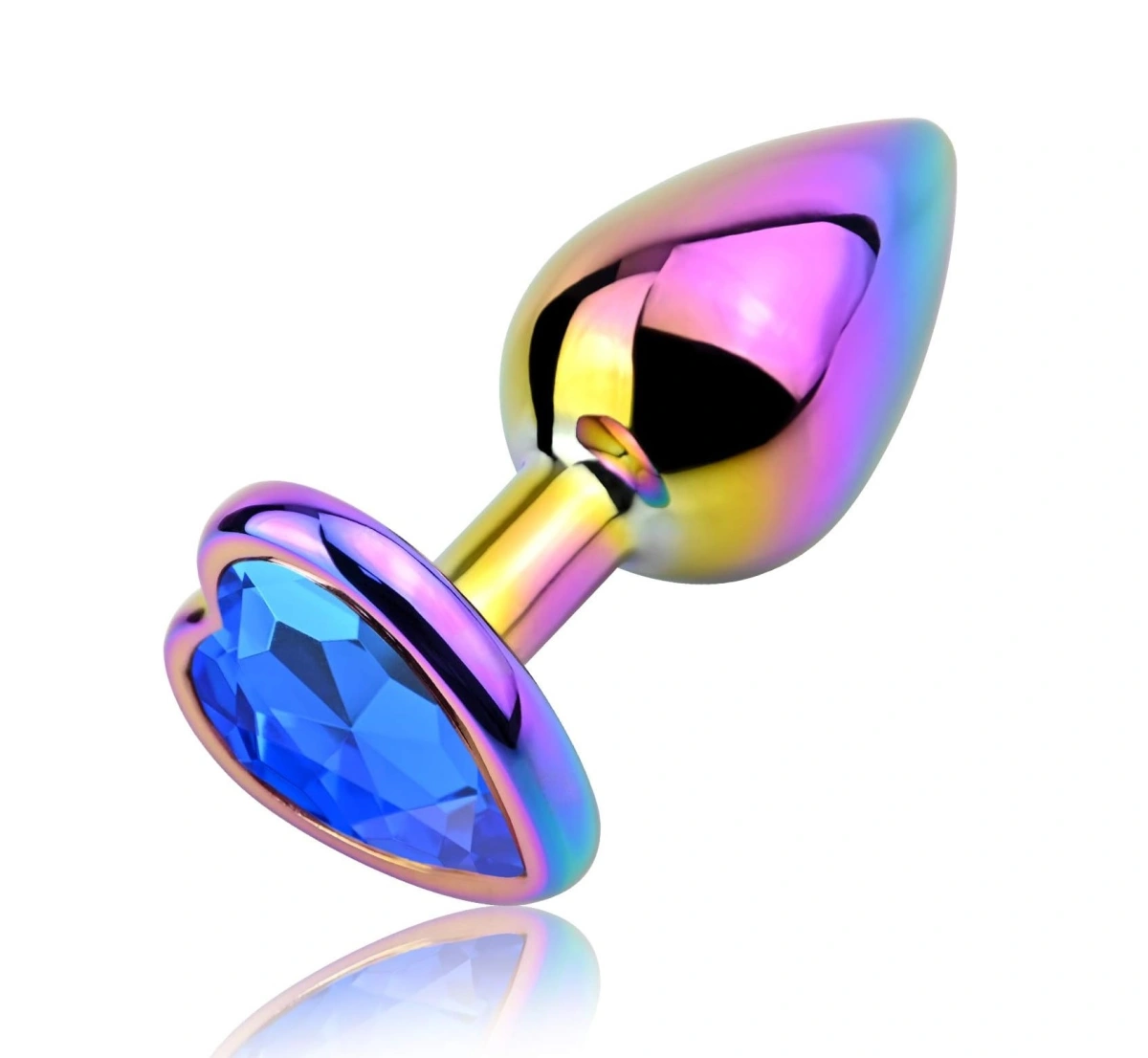 Dop Anal Rainbow Buttplug Small, Heart Shape, Piatra Albastru Inchis, Guilty Toys 1 Dop Anal Rainbow Buttplug Small, Heart Shape, Piatra Albastru Inchis, Guilty Toys