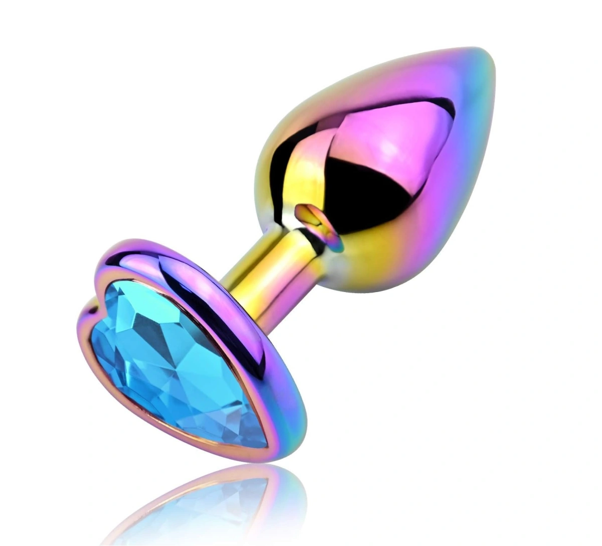 Dop Anal Rainbow Buttplug Large, Heart Shape, Piatra Albastru Deschis, Guilty Toys 1 Dop Anal Rainbow Buttplug Large, Heart Shape, Piatra Albastru Deschis, Guilty Toys