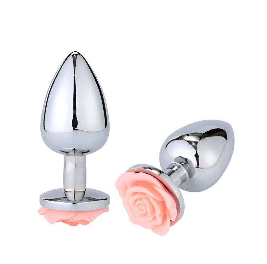 Dop Anal Rose Pleasure Small, Argintiu/Roz Deschis, Guilty Toys 1 Dop Anal Rose Pleasure Small, Argintiu/Roz Deschis, Guilty Toys