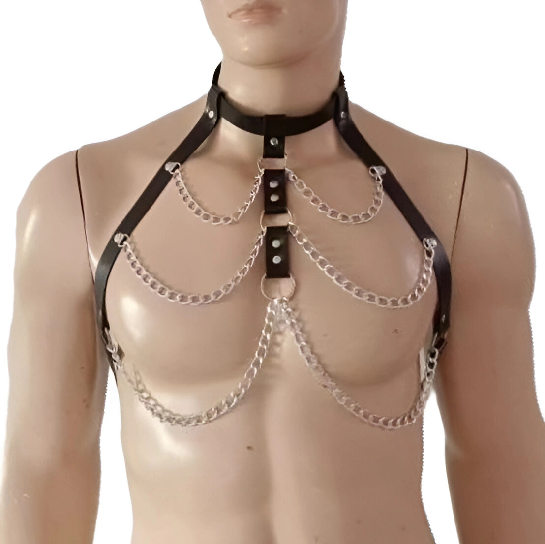 Sistem Harness Piept Fetish Chains, Negru, JGF Lingerie 1 Sistem Harness Piept Fetish Chains, Negru, JGF Lingerie