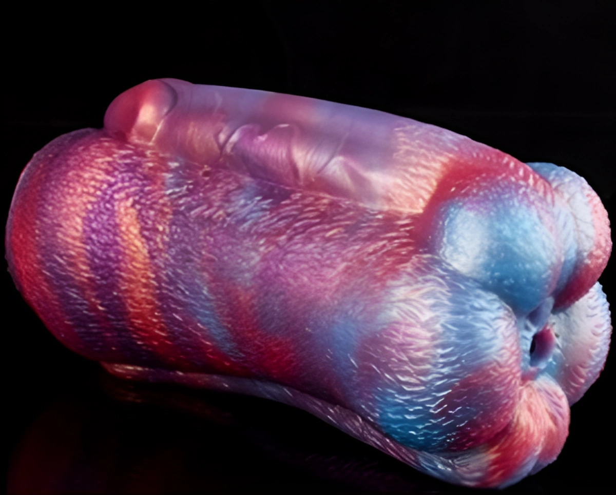 Masturbator Alien 1-Hole, Silicon Lichid, Rosu/Albastru, 18 cm 1 Masturbator Alien 1-Hole, Silicon Lichid, Rosu/Albastru, 18 cm