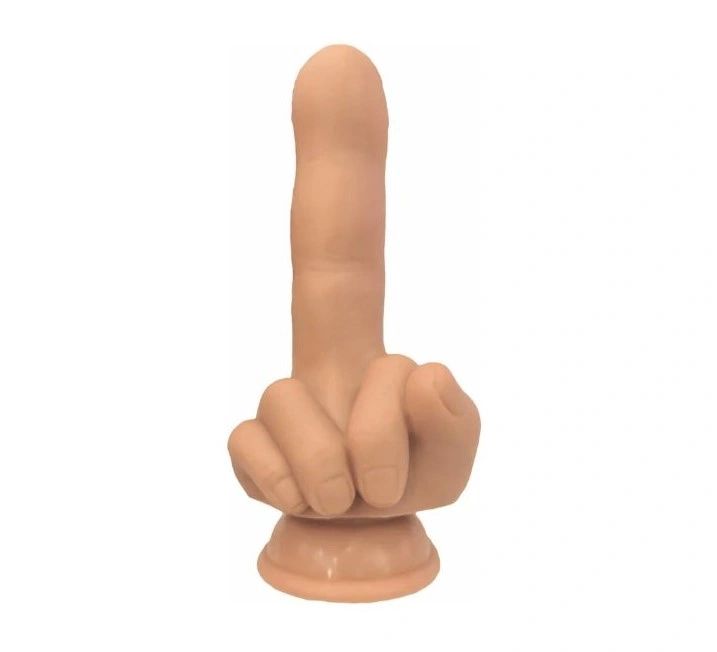 Dildo Middle Finger-Medium, Baza cu Ventuza, Silicon Lichid, Natural, 20 cm, Passion Labs 1 Dildo Middle Finger-Medium, Baza cu Ventuza, Silicon Lichid, Natural, 20 cm, Passion Labs