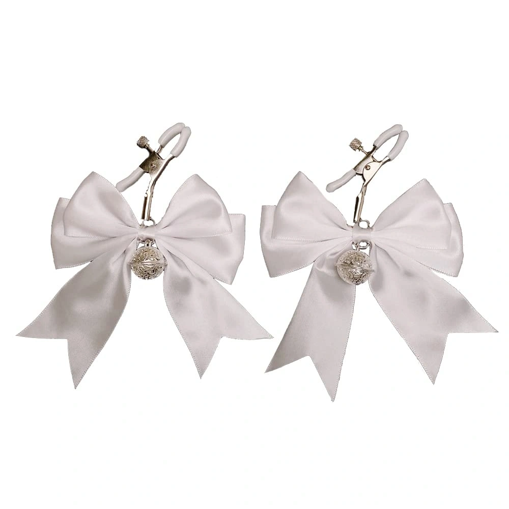 Clame Sfarcuri Cute Bow cu Clopotei, Alb, Mokko Toys 1 Clame Sfarcuri Cute Bow cu Clopotei, Alb, Mokko Toys