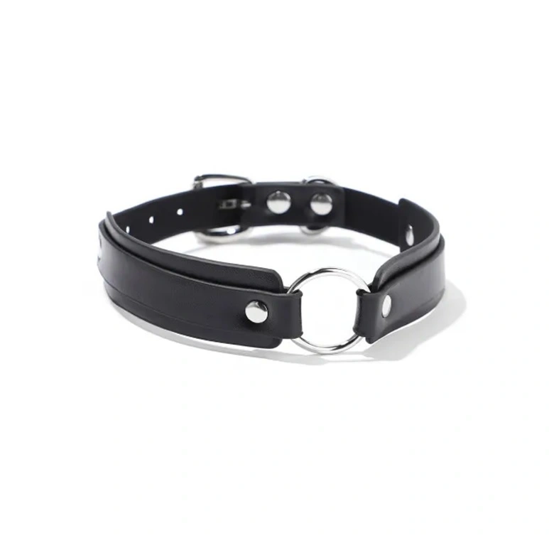Choker Fetish Love cu Inel Metalic, Negru 1 Choker Fetish Love cu Inel Metalic, Negru