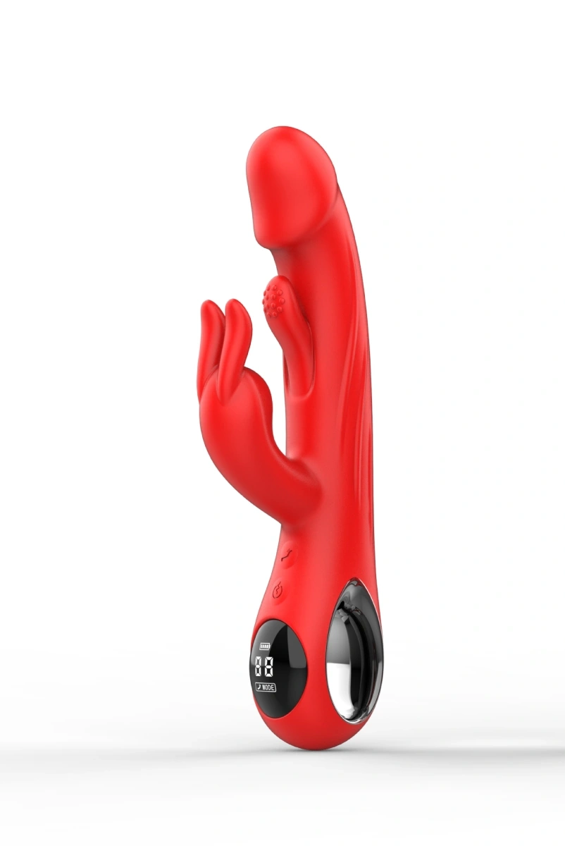 Vibrator Flapping Rabbit, Display LCD, 9 Moduri Vibratii, 9 Moduri Tapare, Silicon, USB Magnetic, Rosu, 24.2 cm, Passion Labs 1 Vibrator Flapping Rabbit, Display LCD, 9 Moduri Vibratii, 9 Moduri Tapare, Silicon, USB Magnetic, Rosu, 24.2 cm, Passion Labs