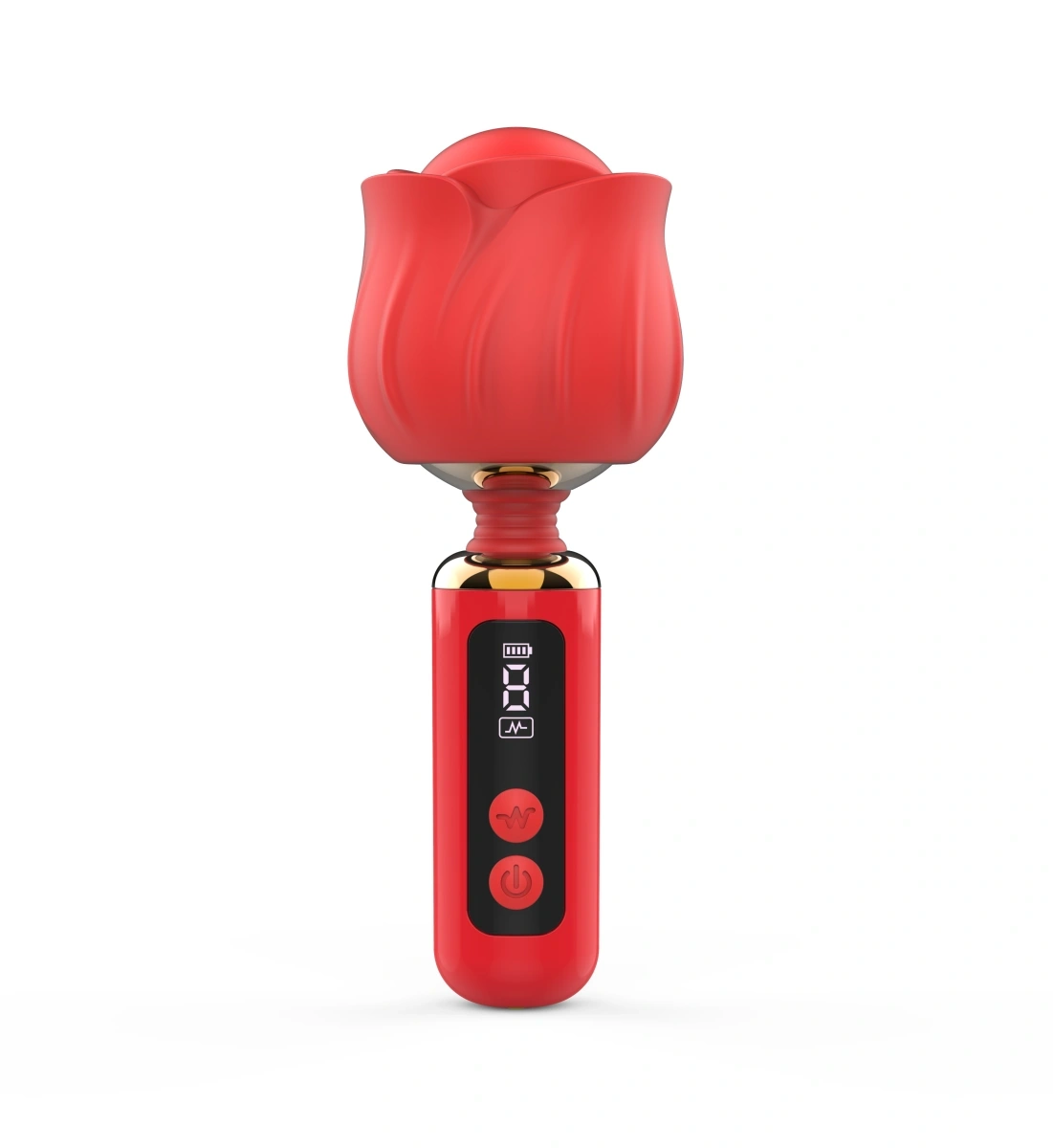 Mini Vibrator Masaj Luxury Bloom, 9 Moduri Vibratii, Display LCD, USB Magnetic, Silicon, Rosu, 12.6 cm, Guilty Toys 1 Mini Vibrator Masaj Luxury Bloom, 9 Moduri Vibratii, Display LCD, USB Magnetic, Silicon, Rosu, 12.6 cm, Guilty Toys