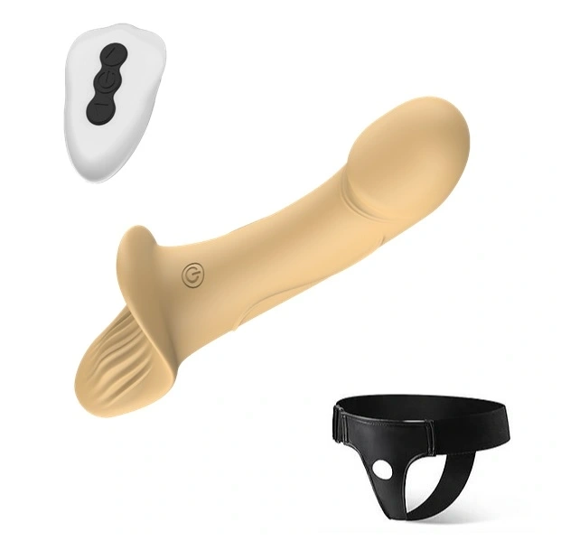Strap-On pentru Femei Double Fun, Remote Control, 9 Moduri Vibratii, 2 Motoare, Silicon, USB, Natural, 24.5 cm, Guilty Toys 1 Strap-On pentru Femei Double Fun, Remote Control, 9 Moduri Vibratii, 2 Motoare, Silicon, USB, Natural, 24.5 cm, Guilty Toys