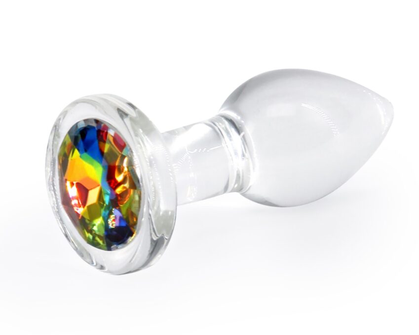 Dop Anal Crystal Desires Rainbow Gem, Sticla, 7.2 cm 1 Dop Anal Crystal Desires Rainbow Gem, Sticla, 7.2 cm
