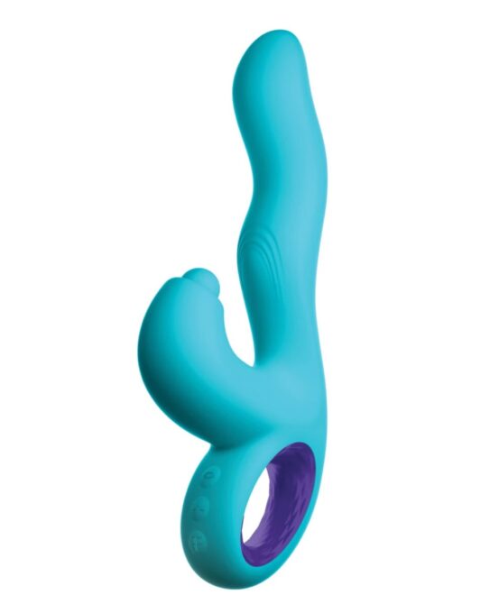 Vibrator Iepuras Klio Triple Action, 18 Moduri Stimulatoare, Silicon, USB, Turcoaz, 21.3 cm 1 Vibrator Iepuras Klio Triple Action, 18 Moduri Stimulatoare, Silicon, USB, Turcoaz, 21.3 cm