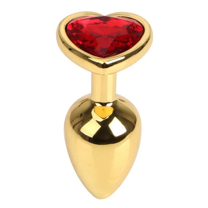 Dop Anal Hearty Buttplug, Small, Auriu/Rosu, Passion Labs 1 Dop Anal Hearty Buttplug, Small, Auriu/Rosu, Passion Labs