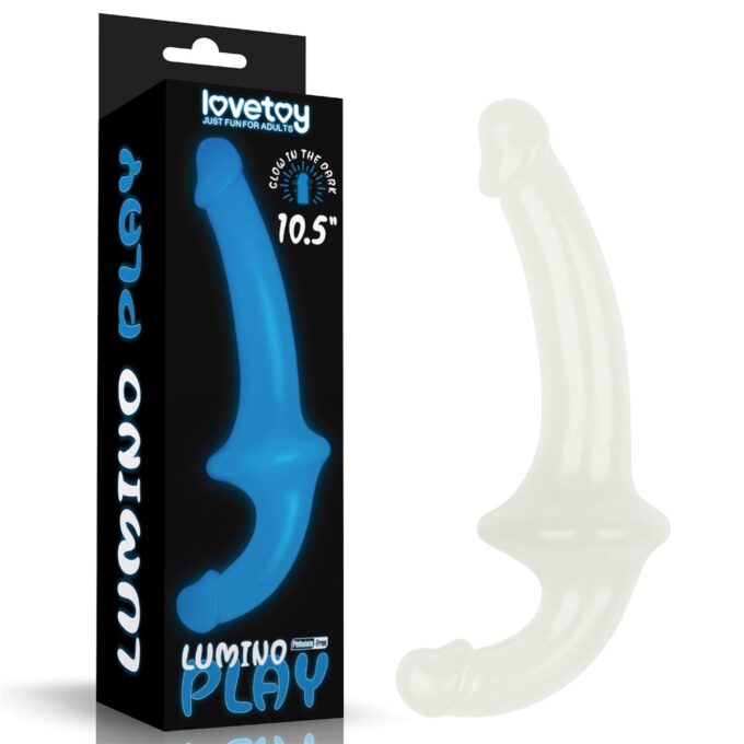 Strap-On Strapless Lumino Play Glow in the Dark, TPE, Alb, 26 cm 1 Strap-On Strapless Lumino Play Glow in the Dark, TPE, Alb, 26 cm