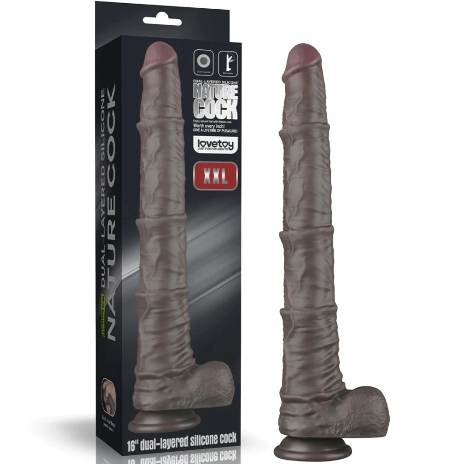 Dildo Realist Bendable Nature Cock XXL, Silicon Dubla Densitate, Maro, 40.5 cm 1 Dildo Realist Bendable Nature Cock XXL, Silicon Dubla Densitate, Maro, 40.5 cm