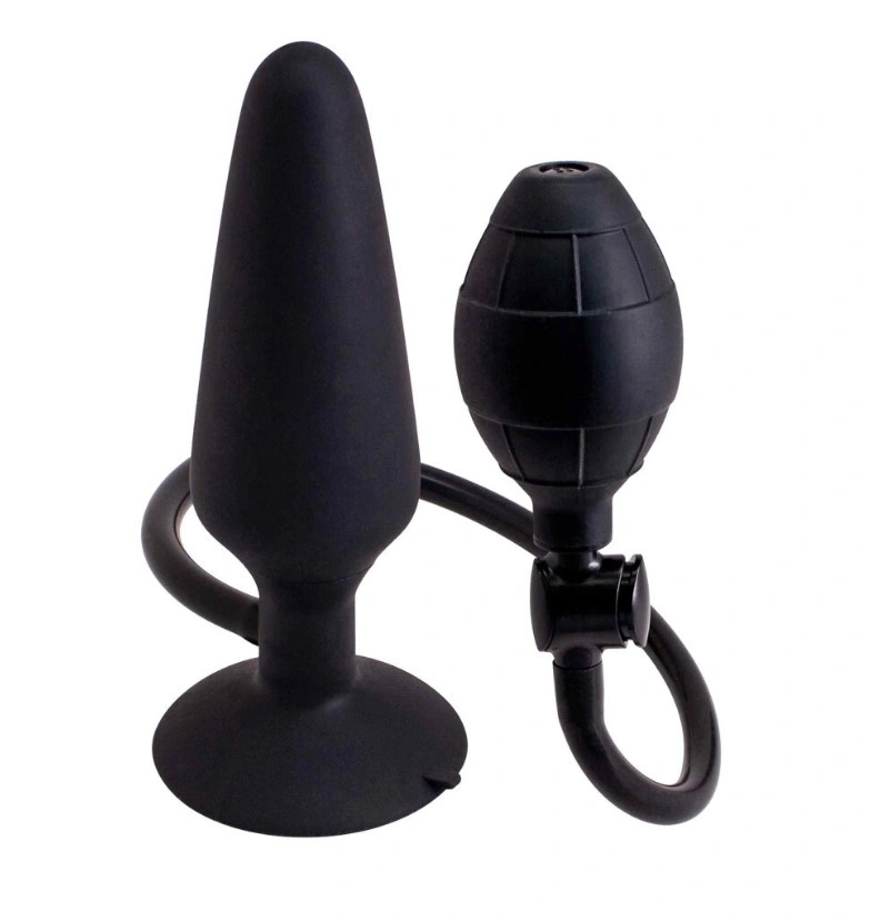 Dop Anal Gonflabil Large, Silicon, Negru, 16.9 cm 1 Dop Anal Gonflabil Large, Silicon, Negru, 16.9 cm