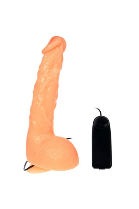 Vibrator Realist Multispeed Jason cu Telecomanda, TPR, Natural, 24 cm 1 Vibrator Realist Multispeed Jason cu Telecomanda, TPR, Natural, 24 cm