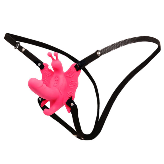 Strap-on Wearable Butterfly, 10 Moduri Vibratii, Silicon, Roz 1 Strap-on Wearable Butterfly, 10 Moduri Vibratii, Silicon, Roz