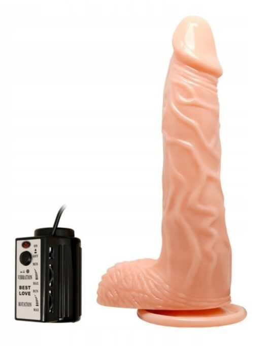Vibrator Fiery Dong, Incalzire-Vibratii-Rotatii, TPR, Natural, 30.4 cm 1 Vibrator Fiery Dong, Incalzire-Vibratii-Rotatii, TPR, Natural, 30.4 cm