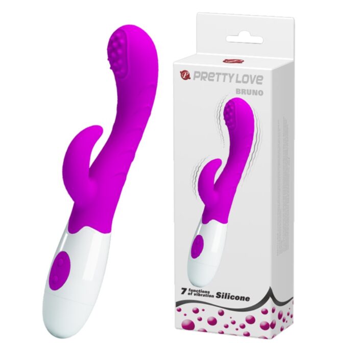 Vibrator Pretty Love Bruno, 7 Moduri Vibratii, Silicon, Mov, 20 cm 1 Vibrator Pretty Love Bruno, 7 Moduri Vibratii, Silicon, Mov, 20 cm