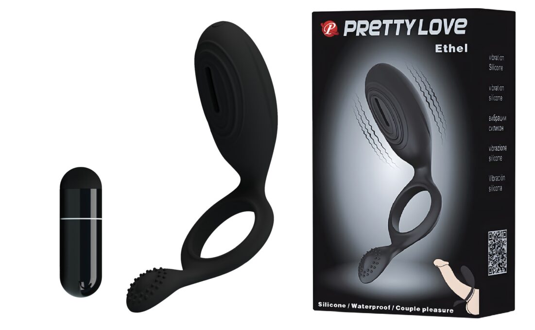 Inel Vibrator de Penis Ethel, Silicon, Negru 1 Inel Vibrator de Penis Ethel, Silicon, Negru