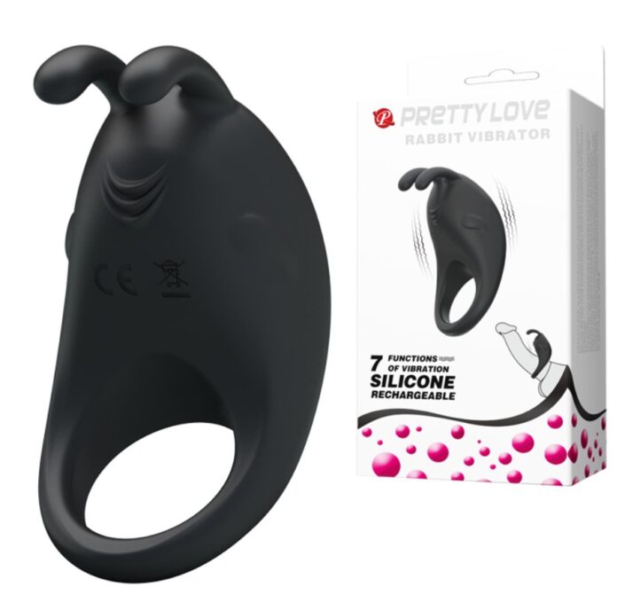 Inel Penis Pretty Love Rabbit, 7 Moduri Vibratii, Silicon, USB, Negru 1 Inel Penis Pretty Love Rabbit, 7 Moduri Vibratii, Silicon, USB, Negru