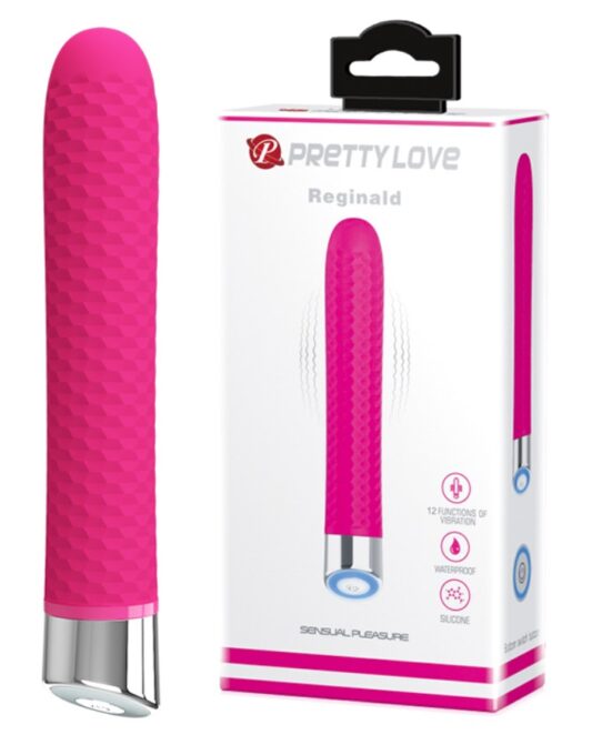 Vibrator Pretty Love Reginald, 12 Moduri Vibratii, Silicon, Roz, 16.7 cm 1 Vibrator Pretty Love Reginald, 12 Moduri Vibratii, Silicon, Roz, 16.7 cm