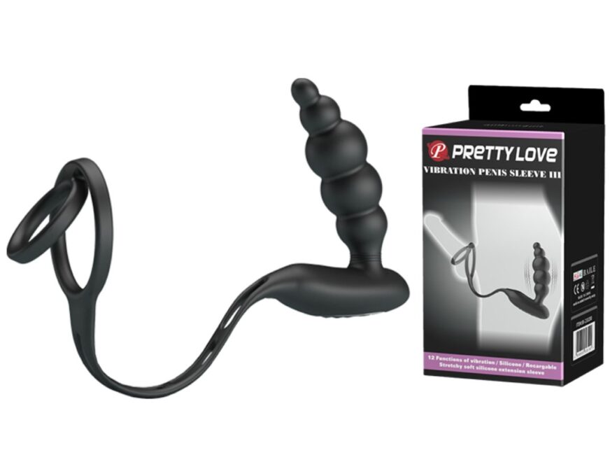 Inel Penis cu Stimulator Anal Pretty Love, 12 Moduri Vibratii, Silicon, USB, Negru 1 Inel Penis cu Stimulator Anal Pretty Love, 12 Moduri Vibratii, Silicon, USB, Negru