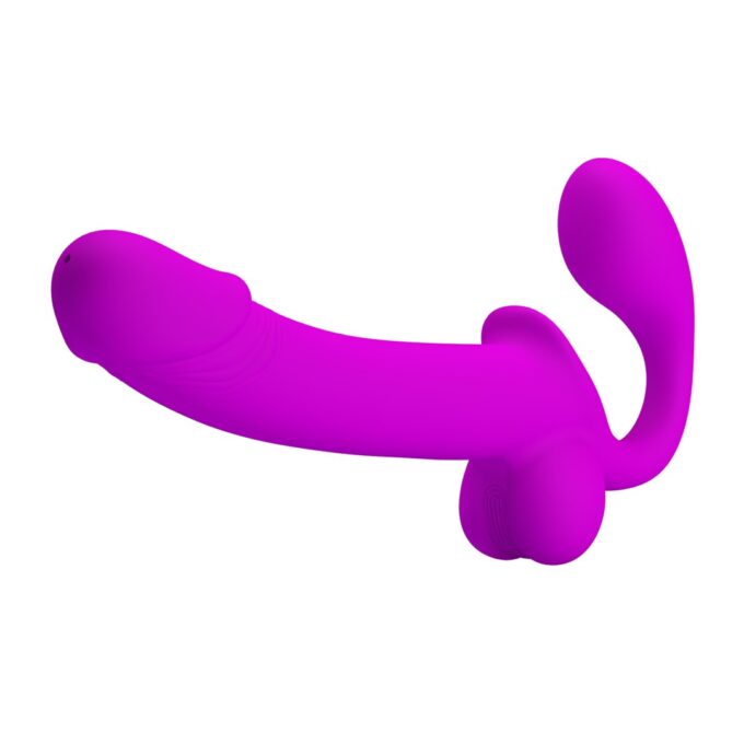 Strap-On Pretty Love Kelpie cu Ejaculare, Silicon, Mov 1 Strap-On Pretty Love Kelpie cu Ejaculare, Silicon, Mov
