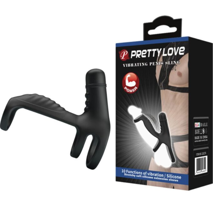 Inel Dublu Penis Sling, 10 Moduri Vibratii, Silicon, Negru 1 Inel Dublu Penis Sling, 10 Moduri Vibratii, Silicon, Negru