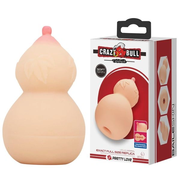 Masturbator Crazy Bull Calabash, Soft Skin, Natural, 15 cm 1 Masturbator Crazy Bull Calabash, Soft Skin, Natural, 15 cm