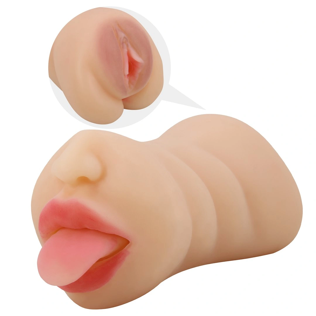 Masturbator Crazy Bull Sarah Mouth&Pussy, Soft Skin, Natural, 18 cm 1 Masturbator Crazy Bull Sarah Mouth&Pussy, Soft Skin, Natural, 18 cm