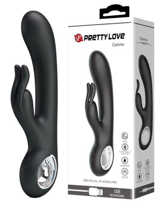 Vibrator Pretty Love Carina, 7 Moduri Vibratii, Silicon, USB, Negru, 19 cm 1 Vibrator Pretty Love Carina, 7 Moduri Vibratii, Silicon, USB, Negru, 19 cm