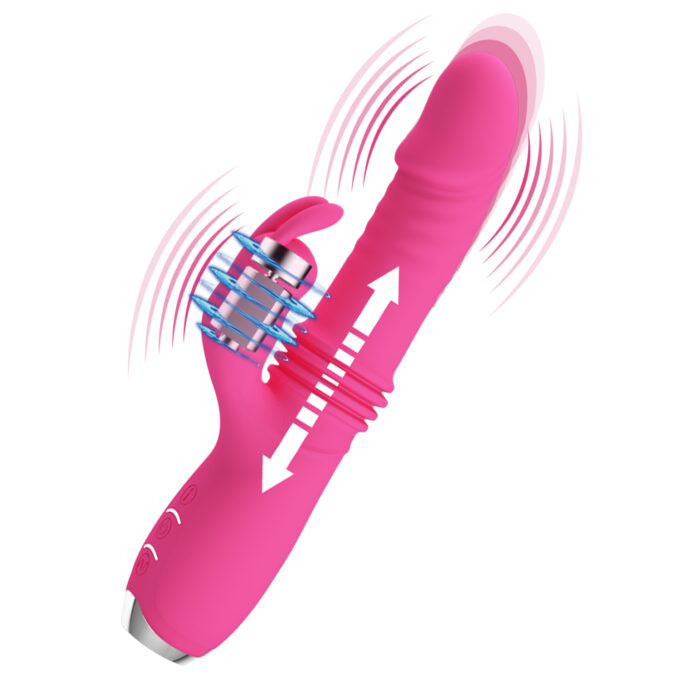 Vibrator Pretty Love Dorothy, 12 Moduri Vibratii, 3 Moduri Thrusting, Silicon, USB, Roz, 19.7 cm 1 Vibrator Pretty Love Dorothy, 12 Moduri Vibratii, 3 Moduri Thrusting, Silicon, USB, Roz, 19.7 cm