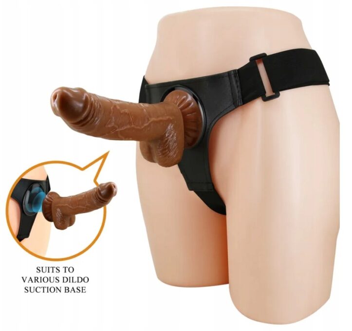 Strap-on Harness Briefs Micheal, Fixare cu Ventuza, TPR Dubla Densitate, Maro, 20 cm 1 Strap-on Harness Briefs Micheal, Fixare cu Ventuza, TPR Dubla Densitate, Maro, 20 cm