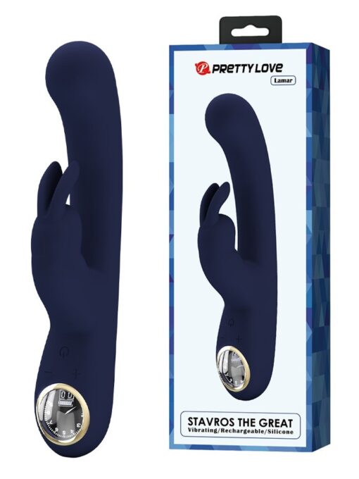 Vibrator Iepuras Lamar, 10 Moduri Vibratii, Ecran LED, Silicon, USB, Albastru Inchis, 22 cm 1 Vibrator Iepuras Lamar, 10 Moduri Vibratii, Ecran LED, Silicon, USB, Albastru Inchis, 22 cm