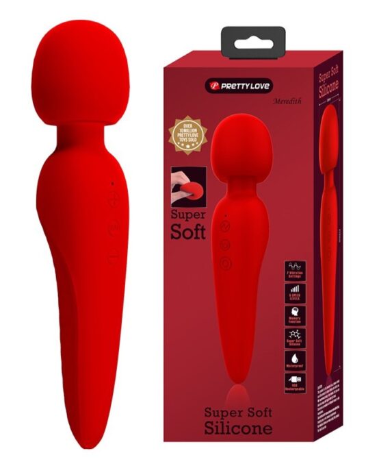 Vibrator Masaj Meredith, 7 Moduri Vibratii & 5 Intensitati Viteza, Silicon, USB, Rosu, 21.5 cm 1 Vibrator Masaj Meredith, 7 Moduri Vibratii & 5 Intensitati Viteza, Silicon, USB, Rosu, 21.5 cm