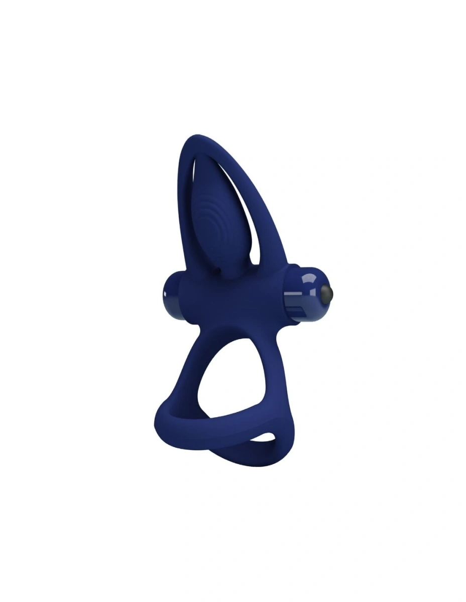 Inel Dublu De Penis Mat, 10 Moduri Vibratii, Silicon, Albastru 1 Inel Dublu De Penis Mat, 10 Moduri Vibratii, Silicon, Albastru