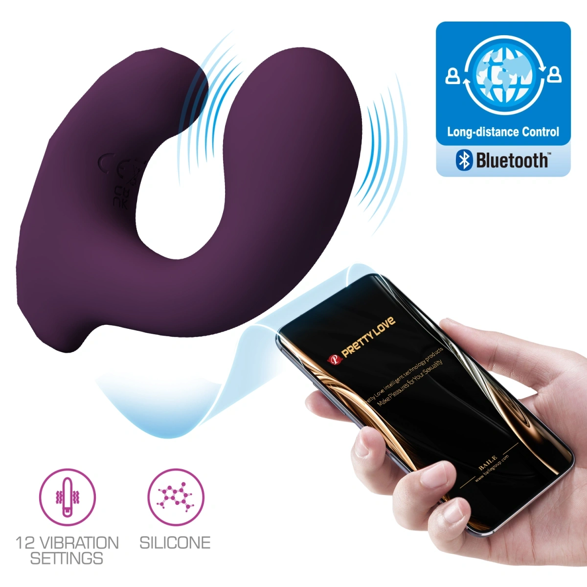 Vibrator Billy, 12 Moduri Vibratii, Bluetooth Control Free App, Silicon, USB, Mov 1 Vibrator Billy, 12 Moduri Vibratii, Bluetooth Control Free App, Silicon, USB, Mov