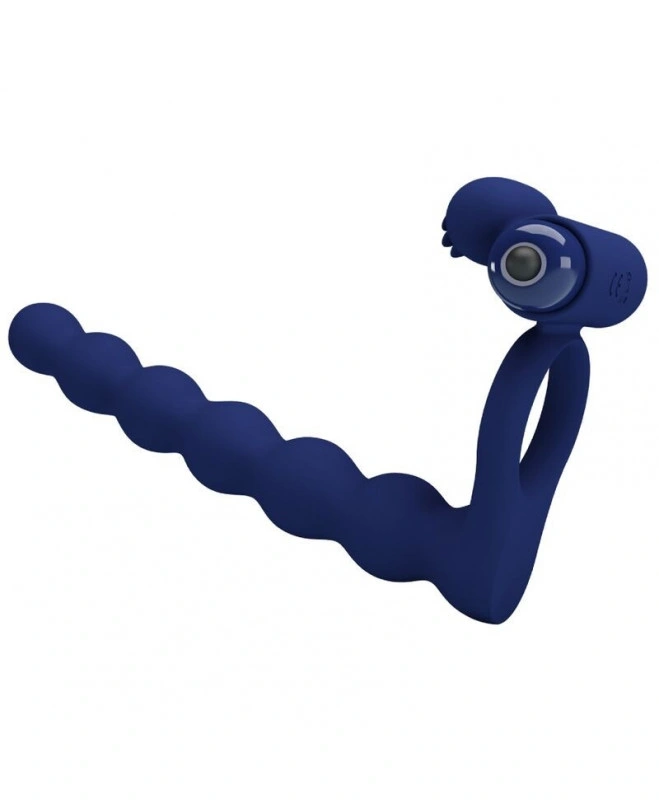 Inel de Penis cu Stimulator Anal Ajmal, 10 Moduri Vibratii, Silicon, Albastru 1 Inel de Penis cu Stimulator Anal Ajmal, 10 Moduri Vibratii, Silicon, Albastru