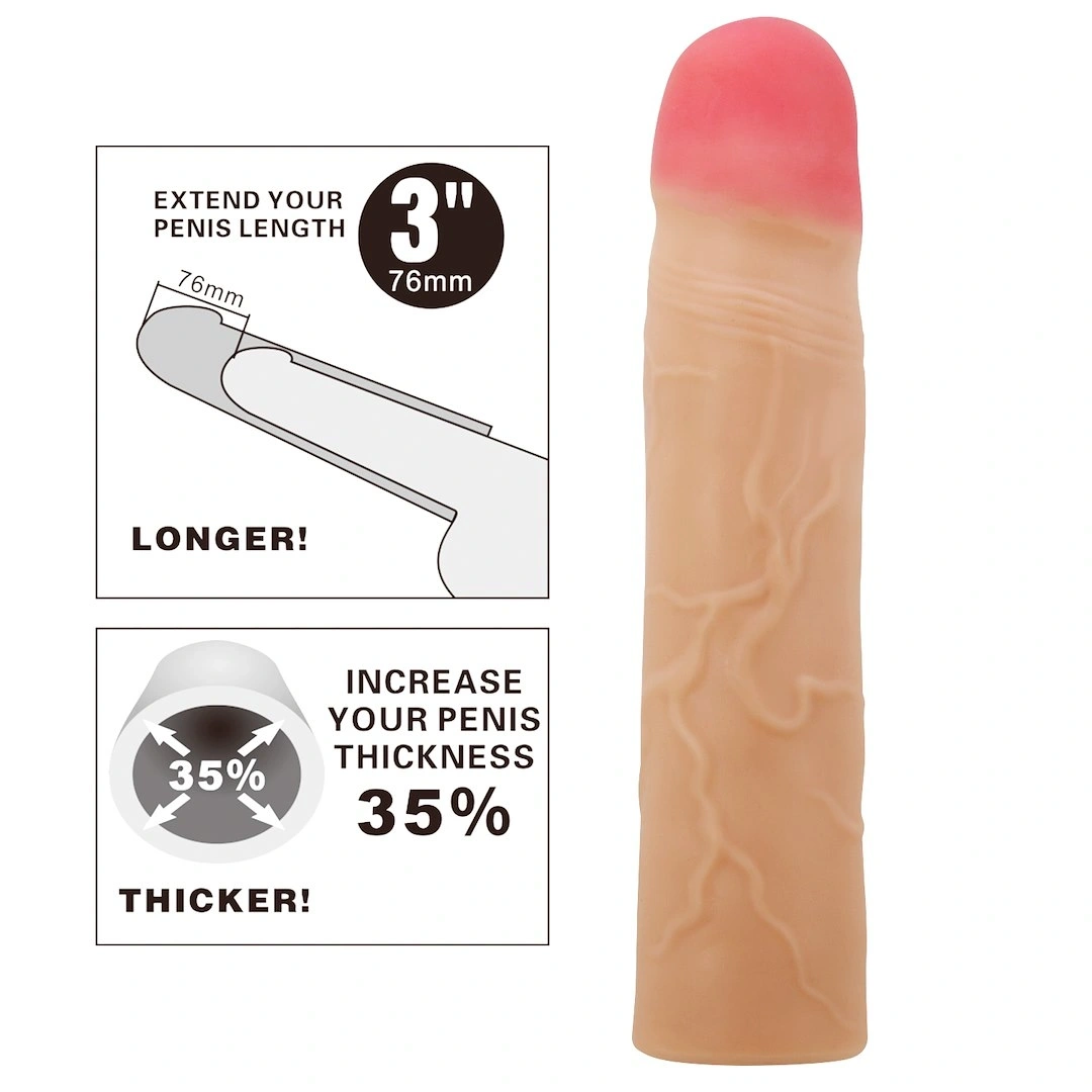 Prelungitor Penis Kylian, TPR, Natural, 20.5 cm 1 Prelungitor Penis Kylian, TPR, Natural, 20.5 cm