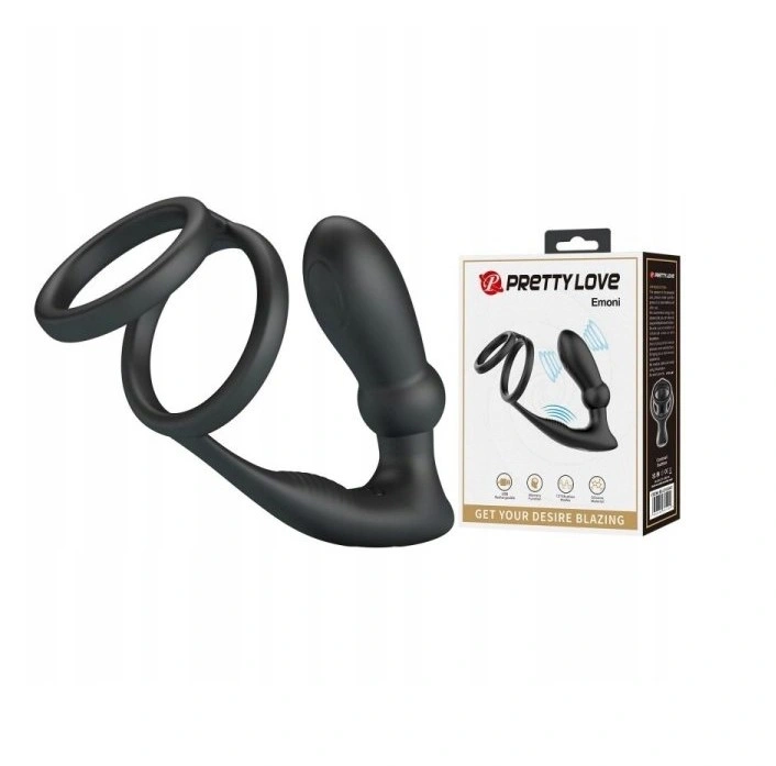 Inel de Penis cu Stimulator Anal Emoni, Silicon, USB, Negru, 10.2 cm 1 Inel de Penis cu Stimulator Anal Emoni, Silicon, USB, Negru, 10.2 cm