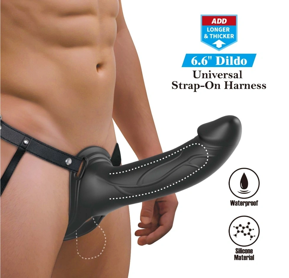 Strap-on Hollow Landon Dildo Realist +4.2 cm, Silicon, Negru 1 Strap-on Hollow Landon Dildo Realist +4.2 cm, Silicon, Negru