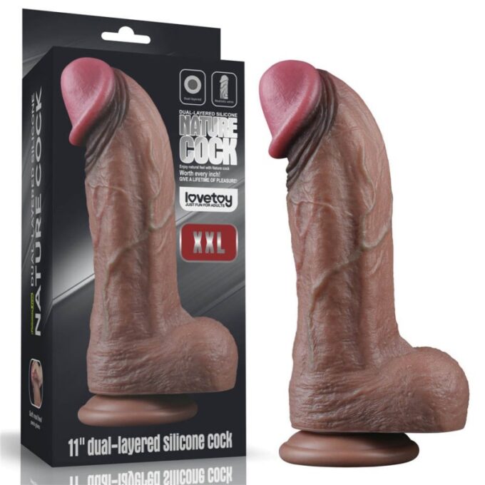 Dildo Realist XXL Nature Cock Silicon Dubla Densitate, Maro, 28 cm 1 Dildo Realist XXL Nature Cock Silicon Dubla Densitate, Maro, 28 cm