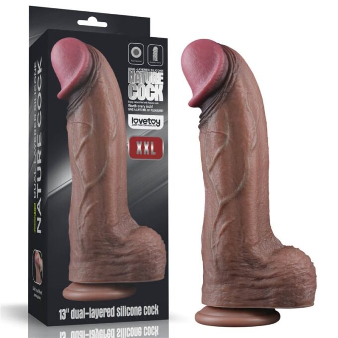 Dildo Realist XXL Nature Cock Silicon Dubla DensitateMaro, 33 cm 1 Dildo Realist XXL Nature Cock Silicon Dubla DensitateMaro, 33 cm